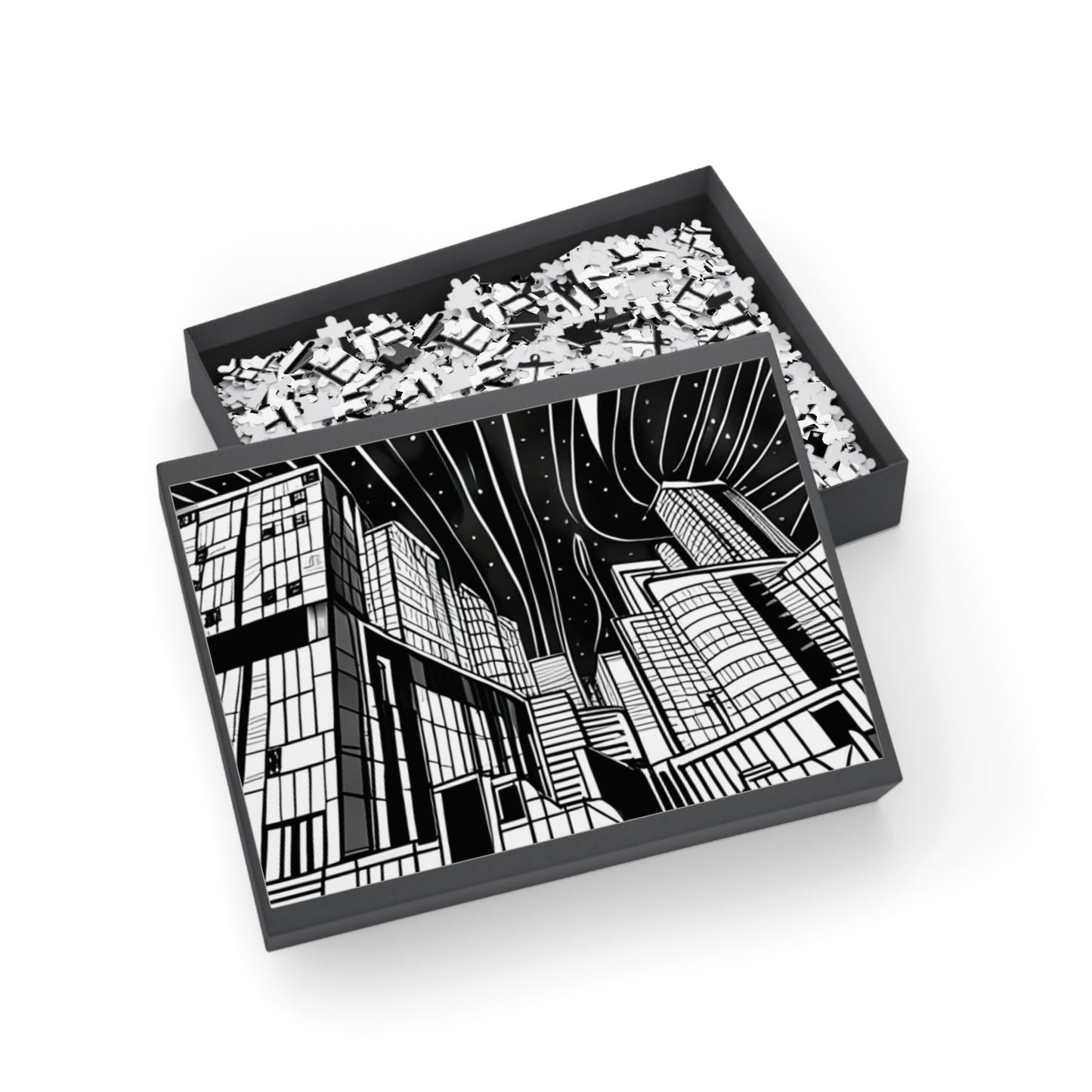 Modern City Architecture Black & White 1000 piece puzzle