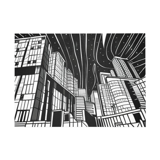 Modern City Architecture Black & White 1000 piece puzzle